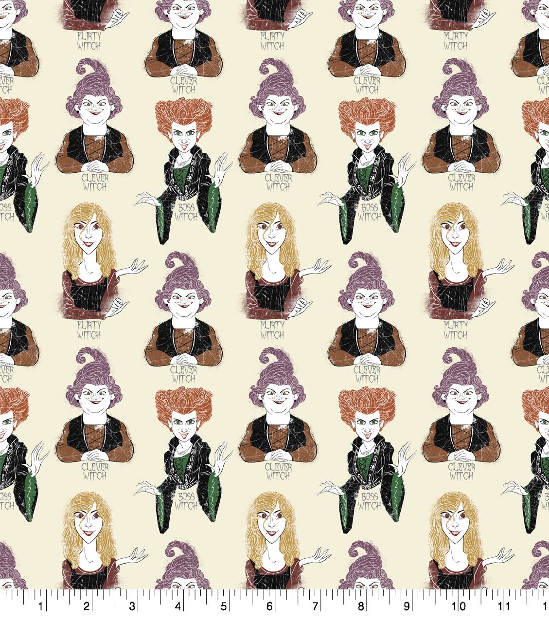 Disney Hocus Pocus Three Witches Cotton Fabric
